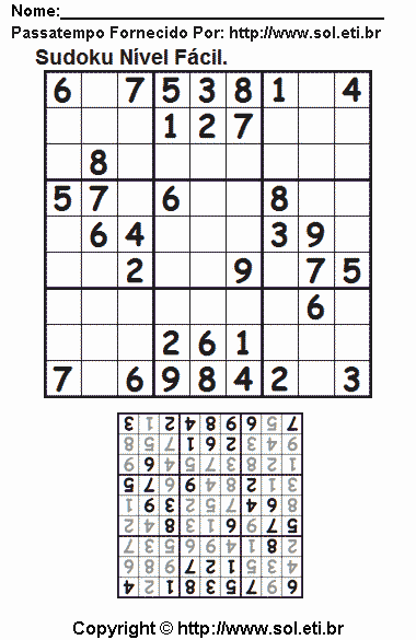 Sudoku Para Imprimir Com Respostas 626