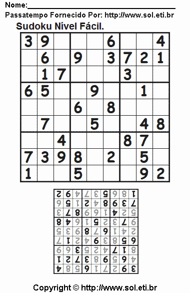 Sudoku Para Imprimir Com Respostas 627