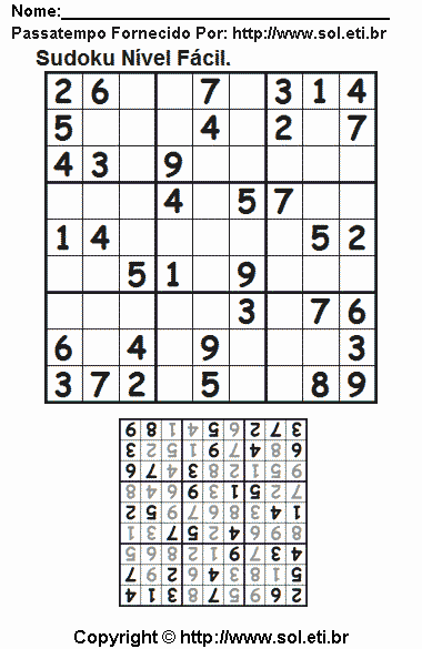 Sudoku Para Imprimir Com Respostas 629