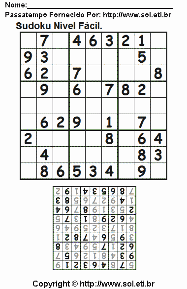Sudoku Para Imprimir Com Respostas 630