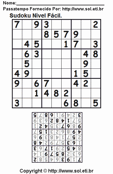 Sudoku Para Imprimir Com Respostas 645
