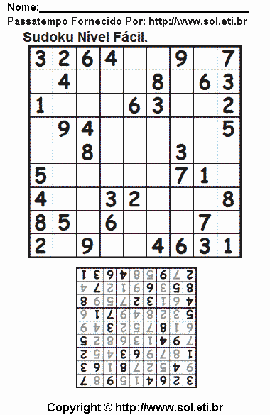 Sudoku Para Imprimir Com Respostas 648
