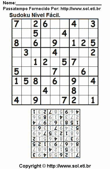 Sudoku Para Imprimir Com Respostas 650