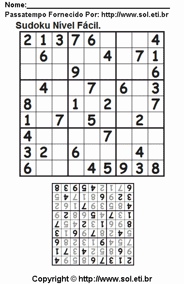 Sudoku Para Imprimir Com Respostas 653