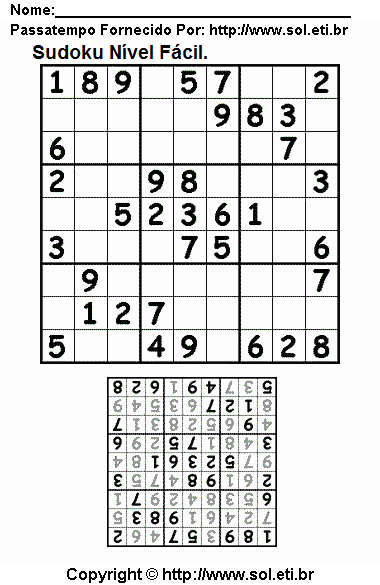 Sudoku Para Imprimir Com Respostas 656