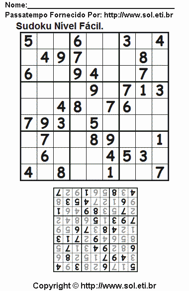 Sudoku Para Imprimir Com Respostas 659