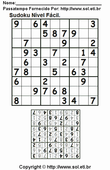 Sudoku Para Imprimir Com Respostas 661
