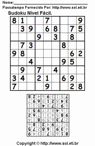 Sudoku Para Imprimir Com Respostas 662