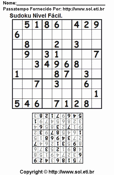 Sudoku Para Imprimir Com Respostas 663