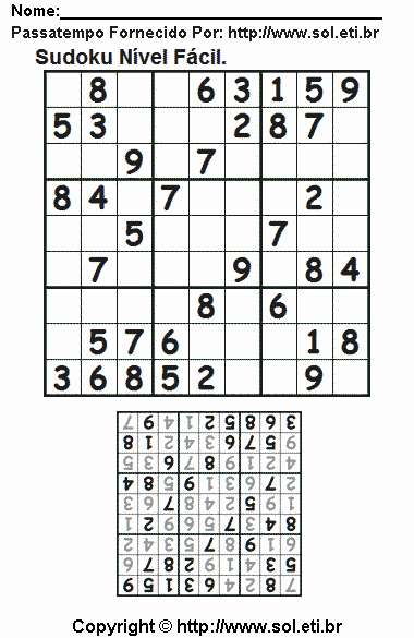 Sudoku Para Imprimir Com Respostas 665