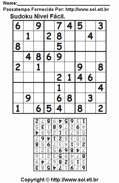 Sudoku Para Imprimir Com Respostas 668