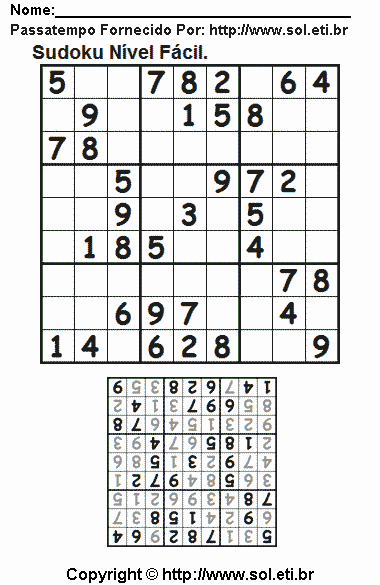 Sudoku Para Imprimir Com Respostas 673