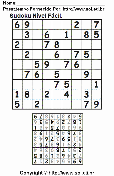 Sudoku Para Imprimir Com Respostas 674