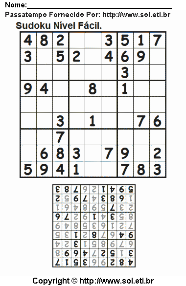Sudoku Para Imprimir Com Respostas 675
