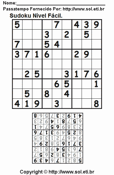 Sudoku Para Imprimir Com Respostas 676