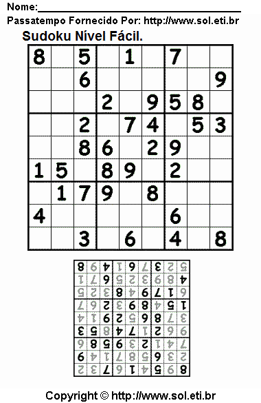 Sudoku Para Imprimir Com Respostas 678