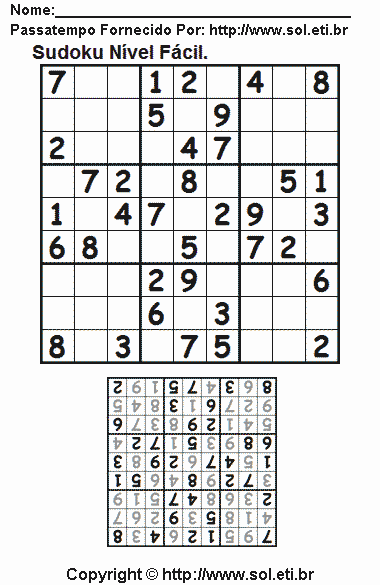 Sudoku Para Imprimir Com Respostas 679