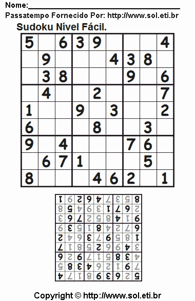 Sudoku Para Imprimir Com Respostas 680