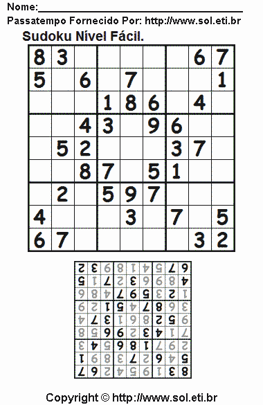 Sudoku Para Imprimir Com Respostas 682