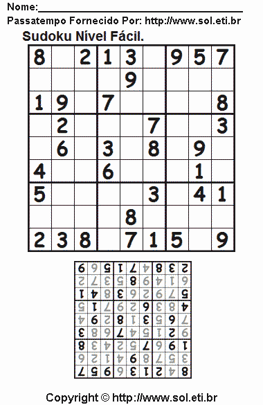 Sudoku Para Imprimir Com Respostas 685