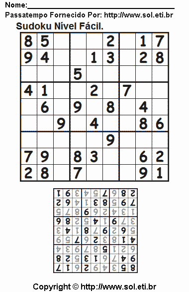 Sudoku Para Imprimir Com Respostas 688