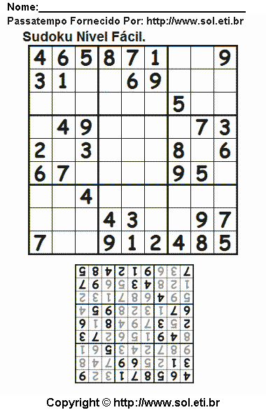 Sudoku Para Imprimir Com Respostas 690