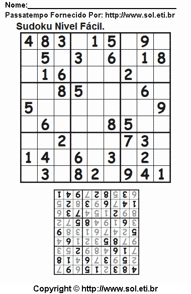 Sudoku Para Imprimir Com Respostas 691