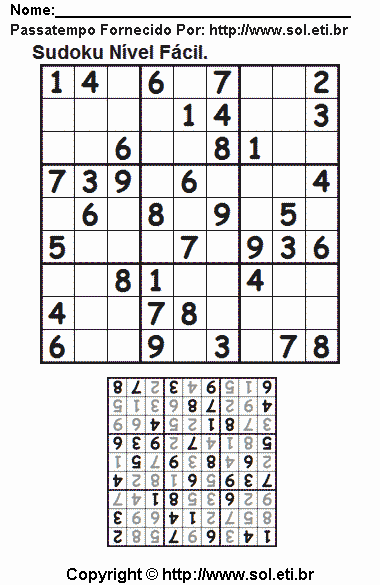 Sudoku Para Imprimir Com Respostas 693
