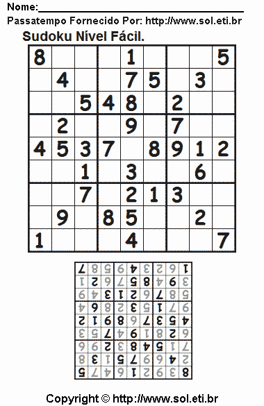 Sudoku Para Imprimir Com Respostas 694