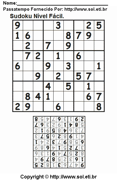 Sudoku Para Imprimir Com Respostas 695