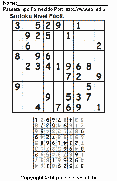 Sudoku Para Imprimir Com Respostas 696