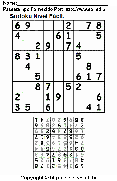 Sudoku Para Imprimir Com Respostas 70