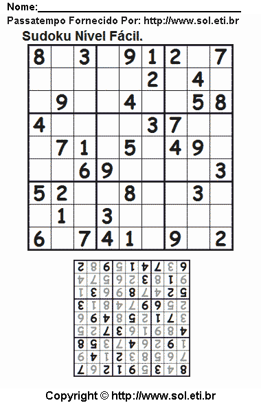 Sudoku Para Imprimir Com Respostas 702