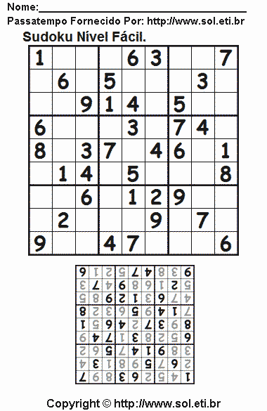 Sudoku Para Imprimir Com Respostas 703
