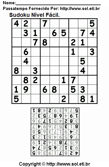 Sudoku Para Imprimir Com Respostas 71