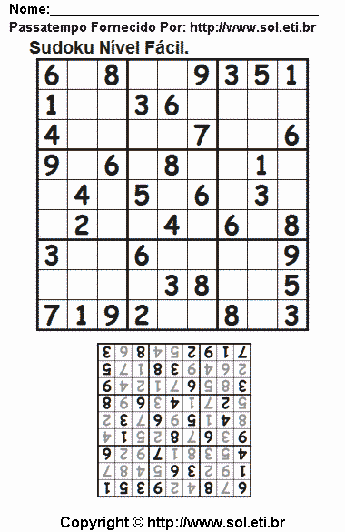 Sudoku Para Imprimir Com Respostas 710