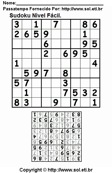 Sudoku Para Imprimir Com Respostas 711