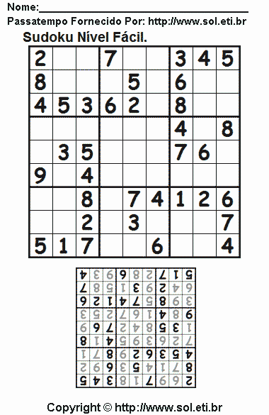Sudoku Para Imprimir Com Respostas 713
