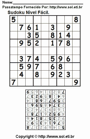 Sudoku Para Imprimir Com Respostas 715