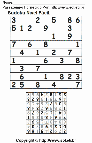 Sudoku Para Imprimir Com Respostas 716