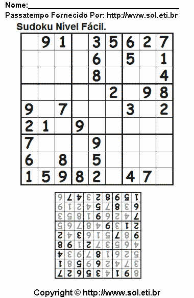 Sudoku Para Imprimir Com Respostas 717