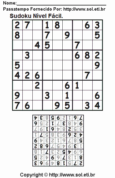 Sudoku Para Imprimir Com Respostas 718