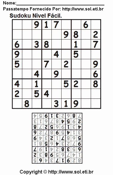 Sudoku Para Imprimir Com Respostas 719
