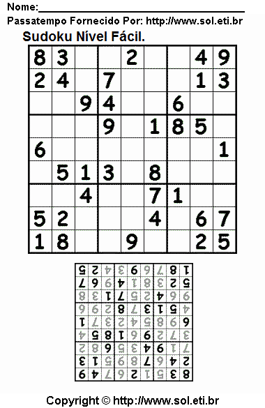 Sudoku Para Imprimir Com Respostas 72