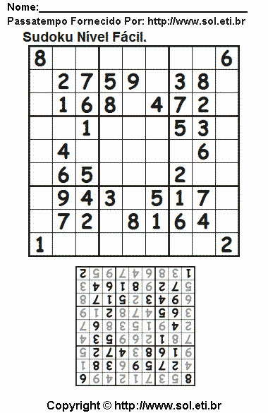 Sudoku Para Imprimir Com Respostas 720