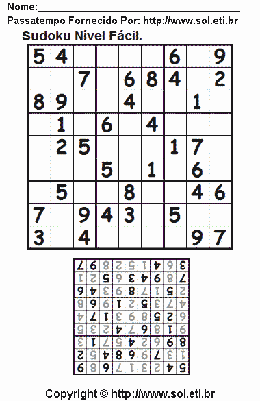 Sudoku Para Imprimir Com Respostas 721