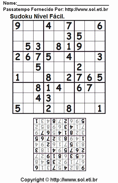 Sudoku Para Imprimir Com Respostas 724