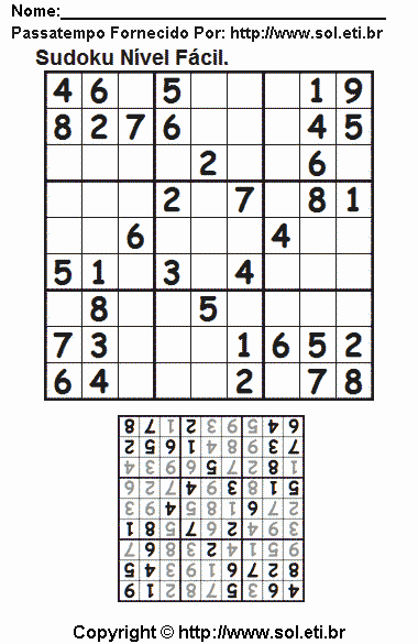 Sudoku Para Imprimir Com Respostas 726