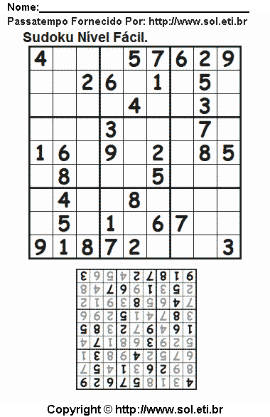Sudoku Para Imprimir Com Respostas 728