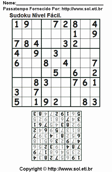 Sudoku Para Imprimir Com Respostas 730